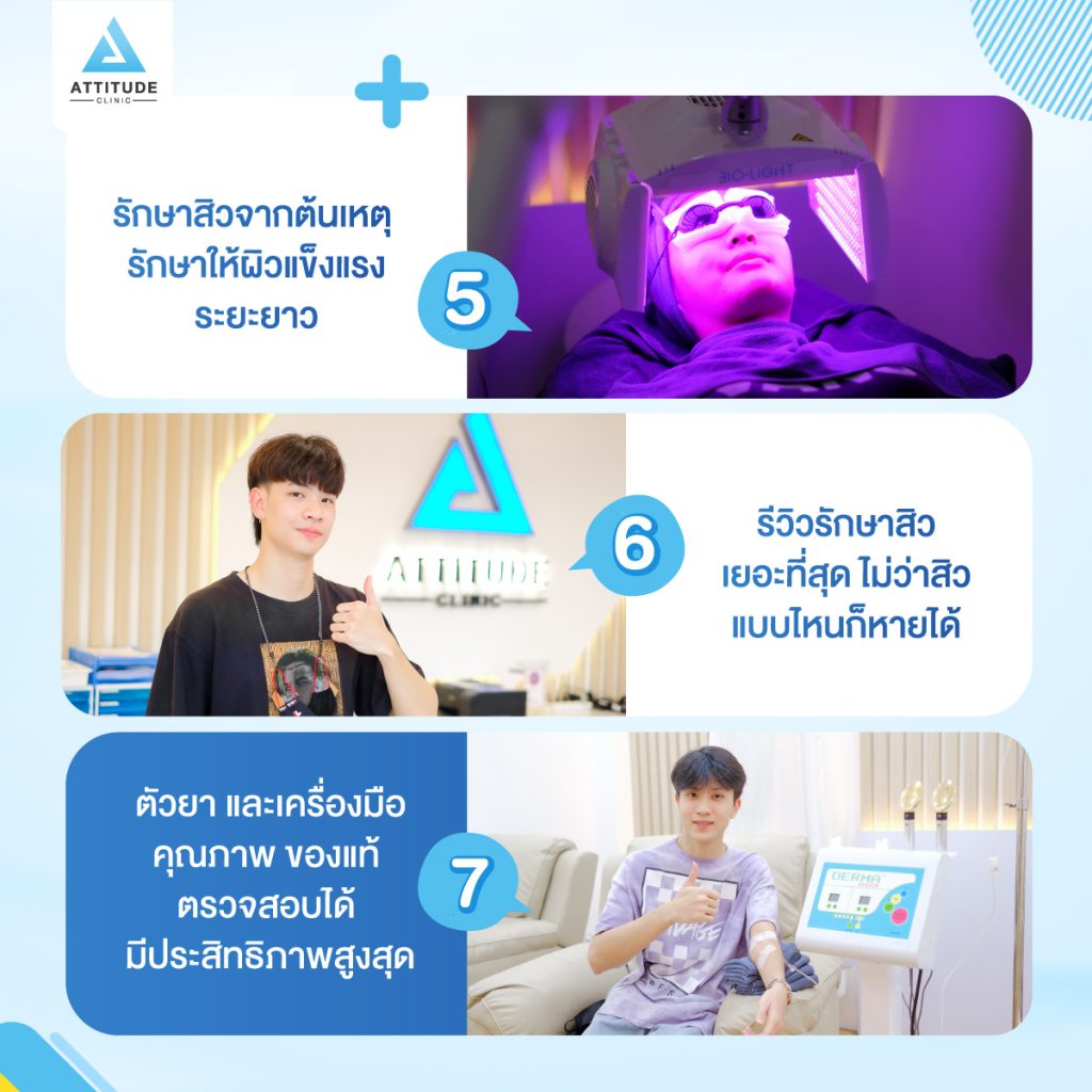 7 เหตุผลที่ผู้ปกครองมั่นใจ ยกให้ Attitude Clinic เป็นคลินิกรักษาสิวที่ดีที่สุด รักษาสิวเชียงราย รักษาสิวเชียงใหม่ รักษาสิวลำปาง หมออยู่ทุกวัน ทำเองทุกเคส รีวิวรักษาสิวเยอะที่สุด หายจริงแล้วกว่า 5,000 คน