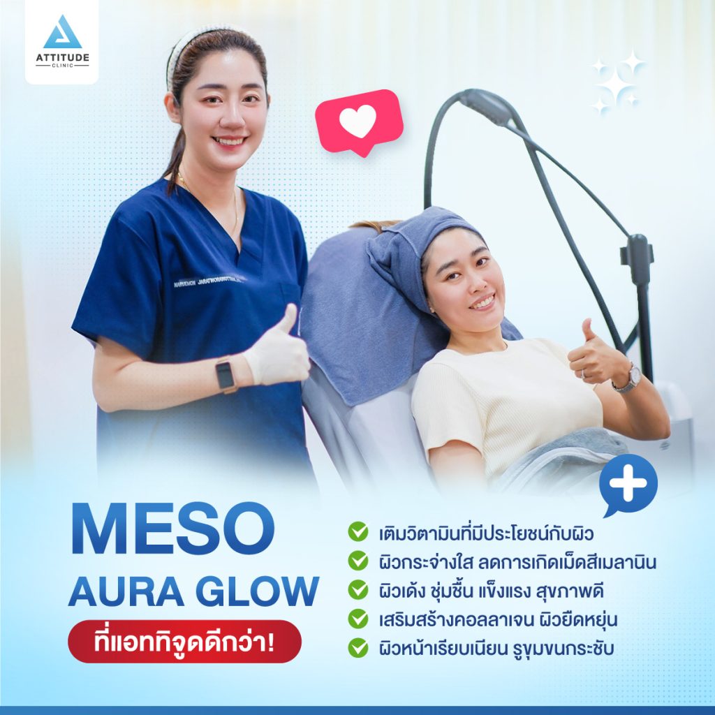 Meso Aura Glow เคล็ดลับผิวใสวิ้ง สุขภาพดีที่ Attitude Clinic