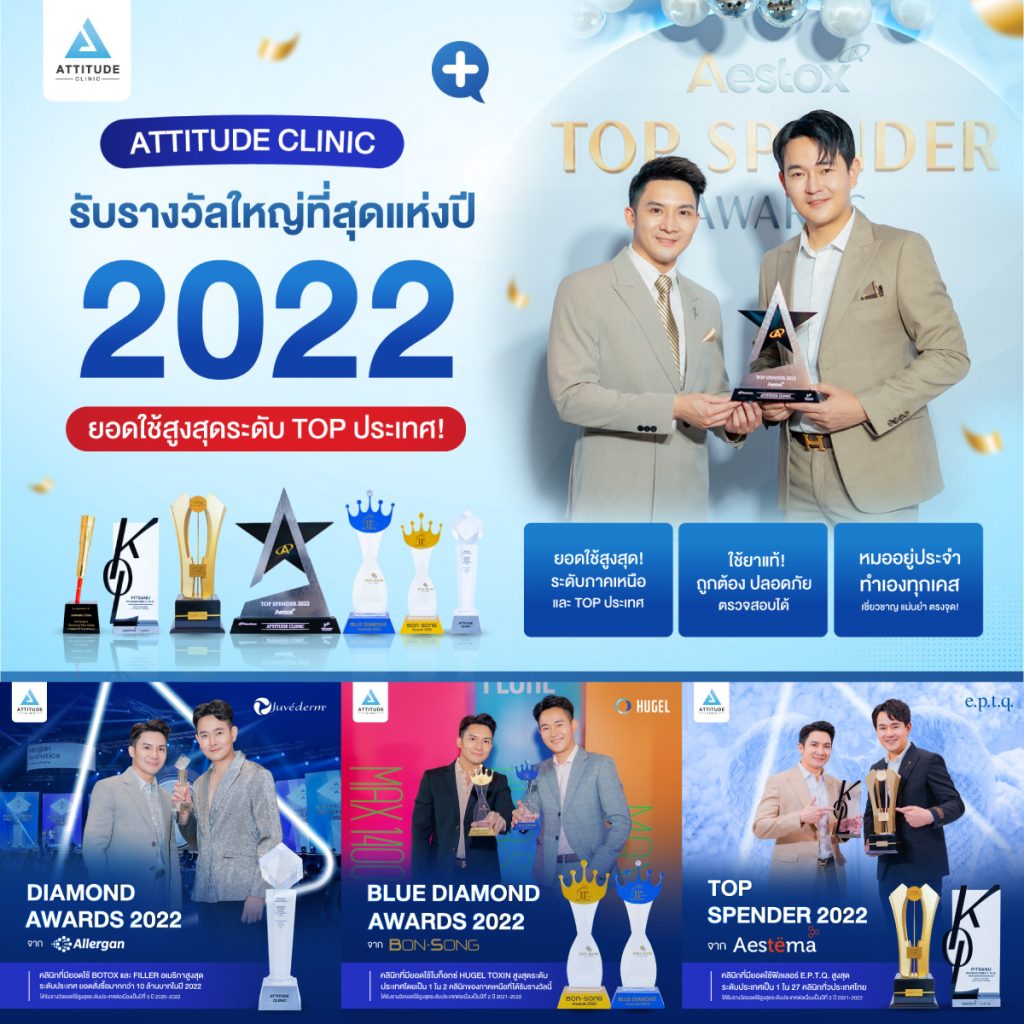 Attitude Clinic รับรางวัลใหญ่ที่สุดแห่งปี 2022 ยอดใช้สูงสุดระดับท็อปประเทศ!