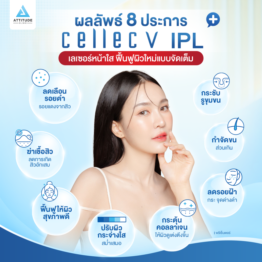 เลเซอร์หน้าใส Cellec V ตอบโจทย์ปัญหาผิวด้วยผลลัพธ์ผิวสวยใส 8 ประการ