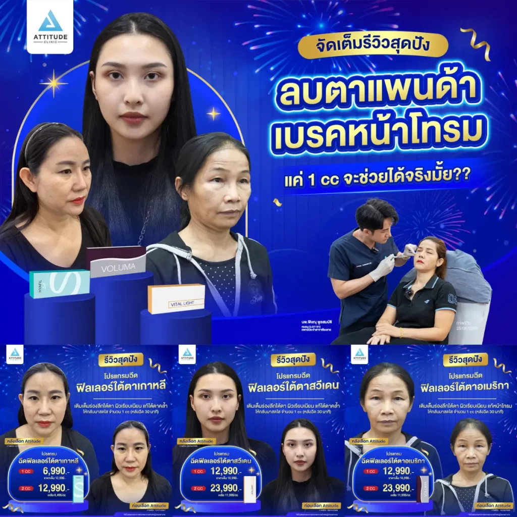รวมรีวิวโปรแกรมฉีดฟิลเลอร์ใต้ตาสุดปัง ลบตาแพนด้า เบรคหน้าโทรม แค่ 1 cc จะช่วยได้จริงมั้ย