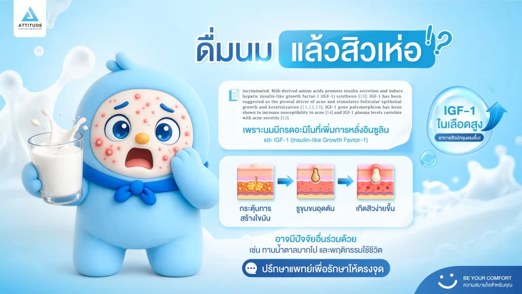 ดื่มนมแล้วสิวขึ้น! เจอแบบนี้ทำยังไง? ต้องเลิกดื่มไหม?